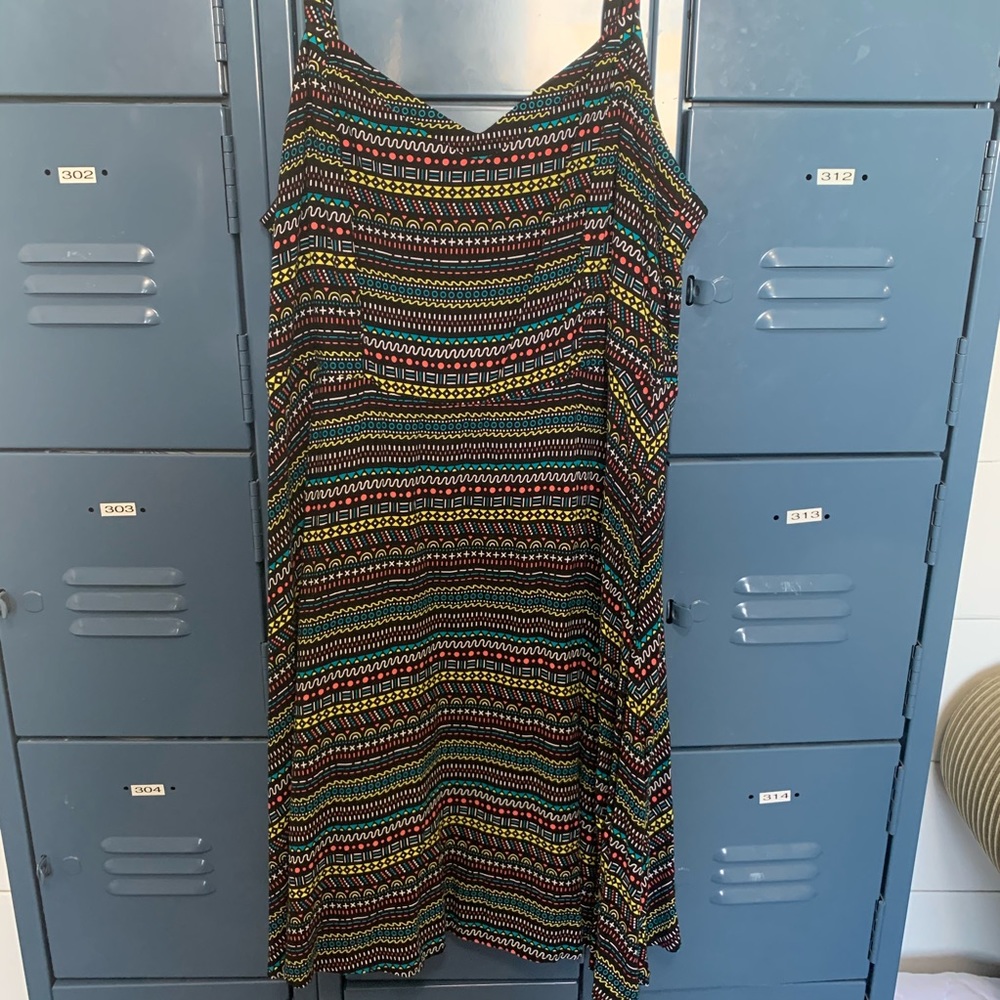 Tribal print skater slip dress